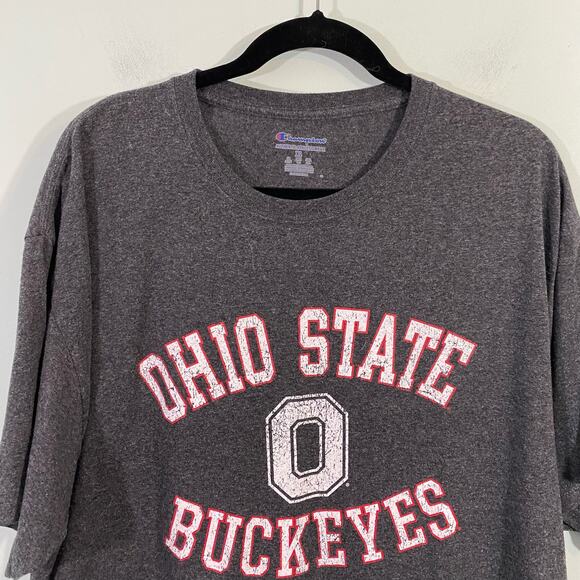 Champion Men's Grey Ohio State Buckeye Football Short Sleeve Tee Size XL - Picture 8 of 8